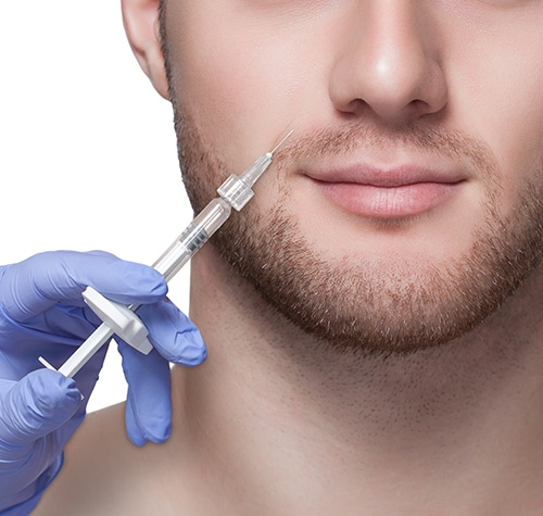 Men’s,Cosmetology.,Beautician,Makes,A,Man,A,Rejuvenation,Injection,Procedure